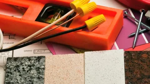 Various construction and diy home improvement tools Stock Footage 21308850