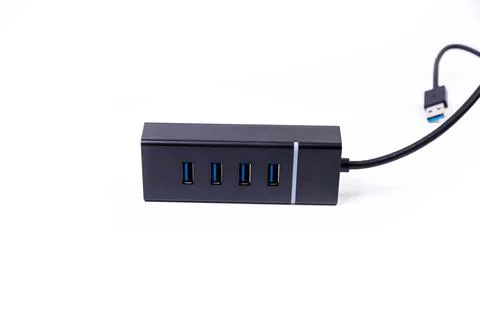 Various converter cables adapters for computers and smartphones HDMI VGA USB Stock Photos