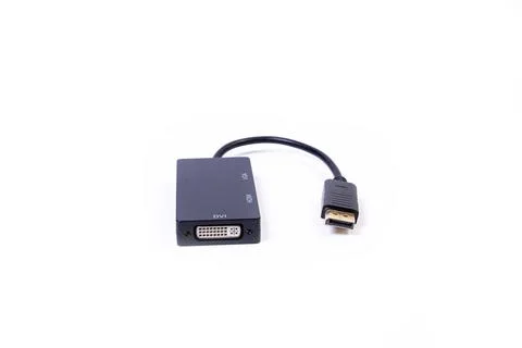 Various converter cables adapters for computers and smartphones HDMI VGA USB Stock Photos