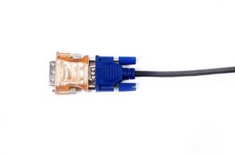 Various converter cables adapters for computers and smartphones HDMI VGA USB Stock Photos