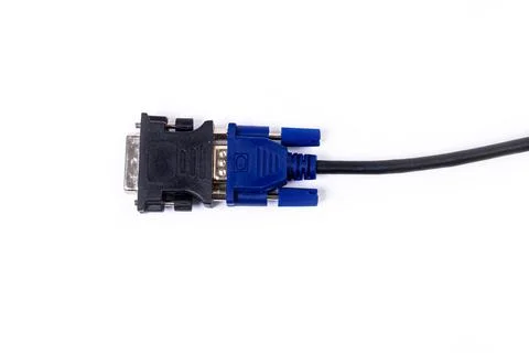 Various converter cables adapters for computers and smartphones HDMI VGA USB Stock Photos
