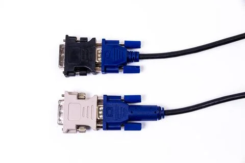 Various converter cables adapters for computers and smartphones HDMI VGA USB Stock Photos