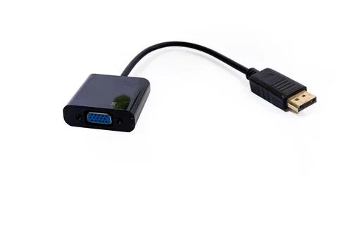 Various converter cables adapters for computers and smartphones HDMI VGA USB Stock Photos