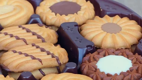 Various cookies set, bakery biscuits set. Stock Footage 304599965