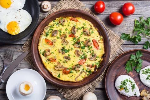 Various  of cooking eggs Foto stock