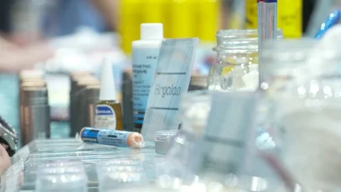 Various cosmetics at RuPaul's DragCon event Stock Footage 84507858