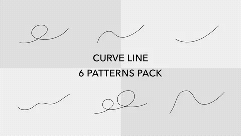 Various curve lines appearance animation on transparent background (6 patterns) Stock Footage 236564463