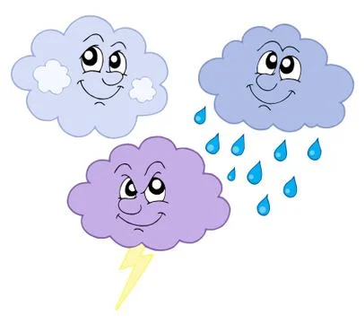Various cute clouds illustration Stock Illustration