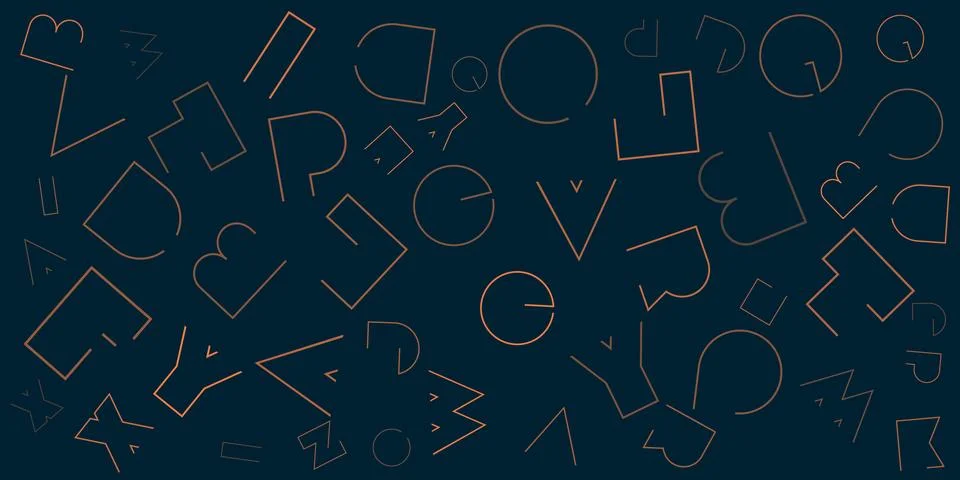 Various Dark Brown Randomly Placed, Sized and Oriented Art Deco Style Bold .. Stock Illustration