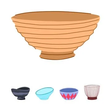 Various decorative bowls with different designs and materials 스톡 일러스트