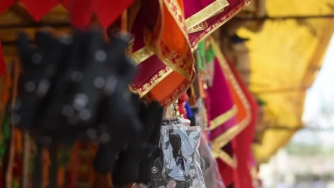 Various decotative items kept for sale Stock-Footage 286246954
