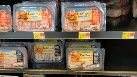 Various Deli Meat Available for Purchase Stock Footage 152590810