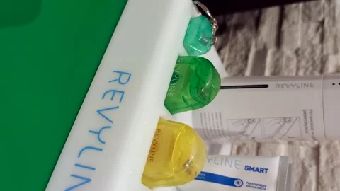 Various dental hygiene tools in dentist's office Stock Footage 283574847