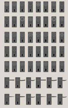 Various design of door knob set vector Illustration