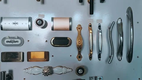 Various Designs Of Barn Door Handle In Hardware Store, Pov Stock Footage 283854642