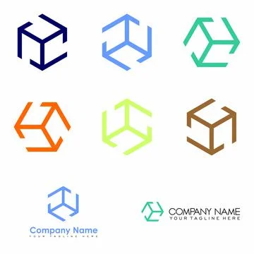 Various designs with the basic shape of the box. Stock Illustration