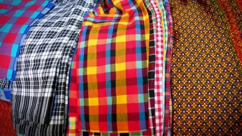 Various Designs of Colorful Clothes Patterns Texture Stock-Fotos