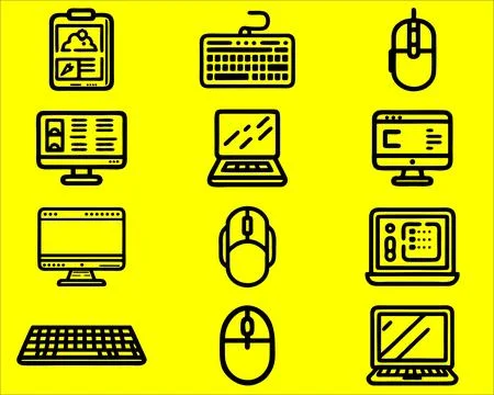 Various Desktop thing icons Stock Illustration