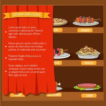 Various dishes background concept. Vector illustration design Stock Illustration