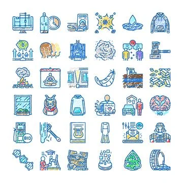 Various doodle style concept icons collection Illustrazione stock