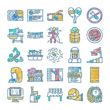 Various doodle style icon collection presenting concepts イラスト素材