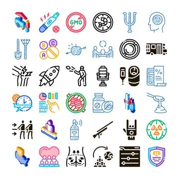Various doodle style linear icons collection concept Ilustração Stock