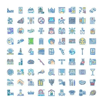 Various doodle style linear icons illustrating different concepts Stock Illustration