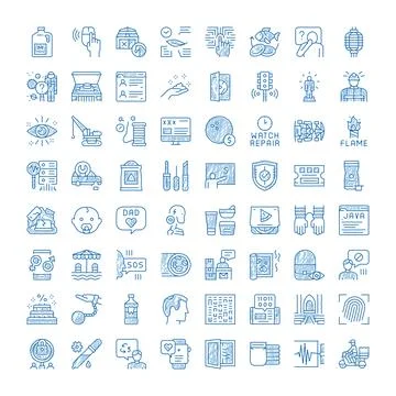 Various doodle web design vector icons set Stock Illustration