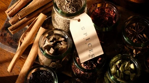 Various Dried Spices Stock Footage 102271283