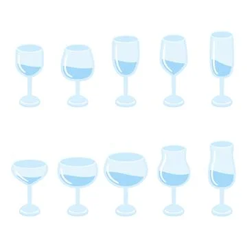 Various drinking glasses Stock Illustration