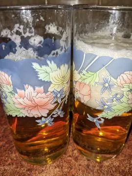 Various drinks - beer, juice, tea, water Stock Photos