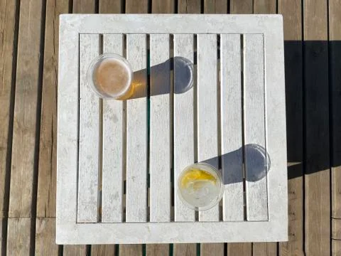 Various drinks on the table Stock Photos