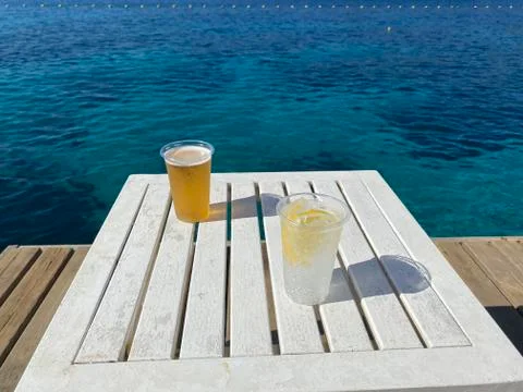 Various drinks on the table Stock Photos