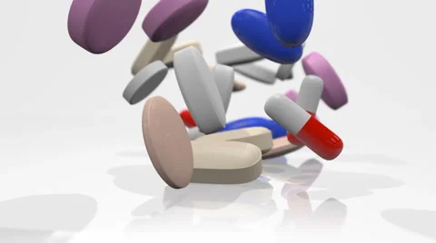 Various drugs are falling Stock Footage 60696526