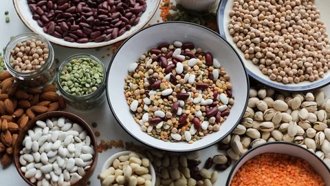 Various dry legumes Stock Footage 90621649