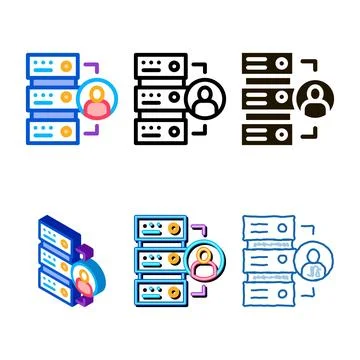 Various edition human functions icon vector outline イラスト素材