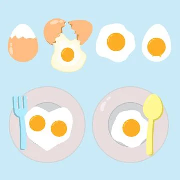 Various egg set collection Stock Illustration