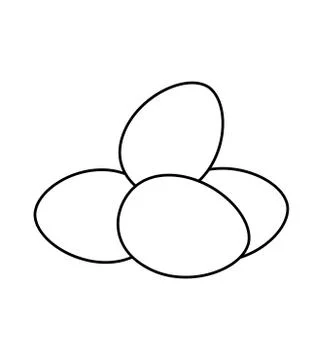 Various egg shapes vector icon isolated on white Stock Illustration