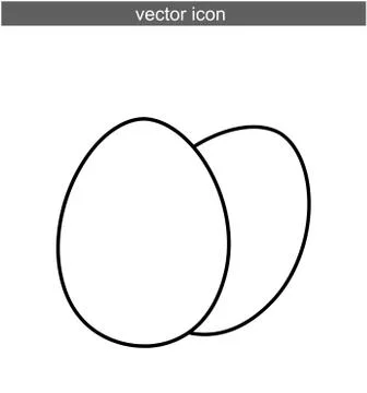 Various egg shapes vector icon isolated on white Stock Illustration