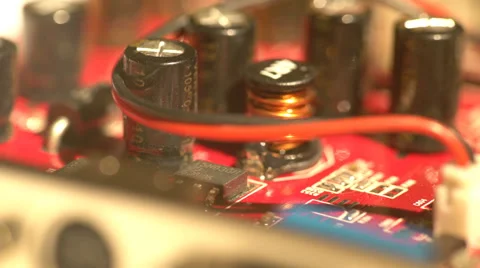 Various electronic components on a board 動画素材 61439637