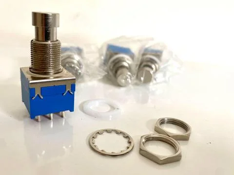 Various Electronic Push Button Switches 库存照片