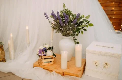 Various elements of the decoration of the wedding hall 3876. Foto stock