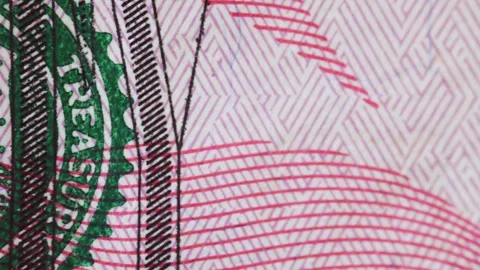 Various elements on a fifty dollar bill Stock Footage 249384159