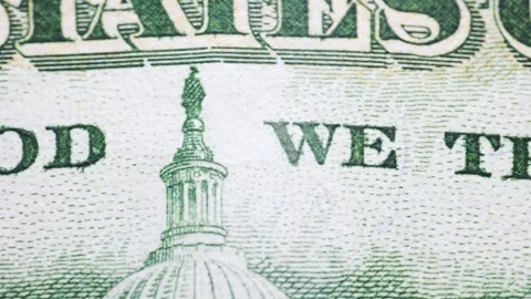 Various elements on a fifty dollar bill Video stock 249591177