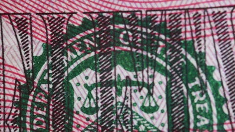 Various elements on a fifty dollar bill Stock Footage 249817351