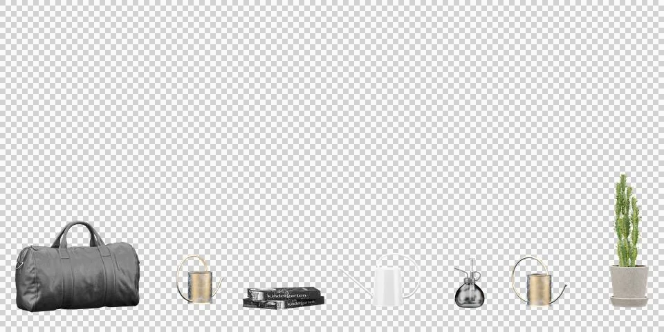 Various elements for use in interior design, isolated on transparent backgro Stock Illustration