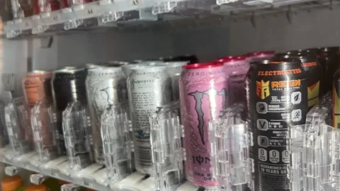 Various Energy Drinks Vending Machine Stock Footage 298438437
