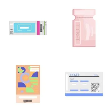 Various event tickets creating admission and entertainment concepts Stock Illustration