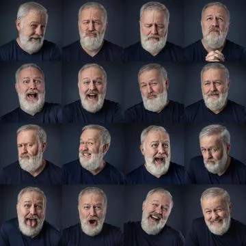 Various, expression changes of the same face Stock Photos