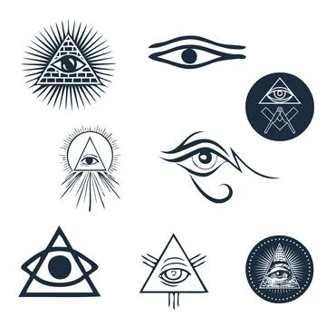 Various Eyes Icon Set Stock Illustration